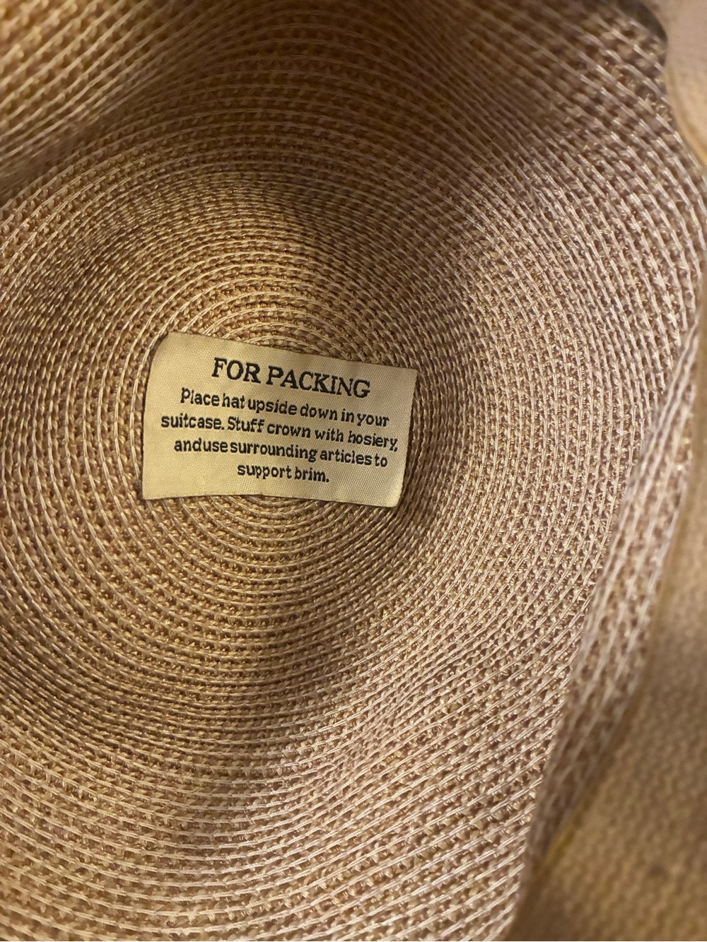 Eric Javits Wide Brim Straw Sun Hat in Tan - Picture 4 of 5